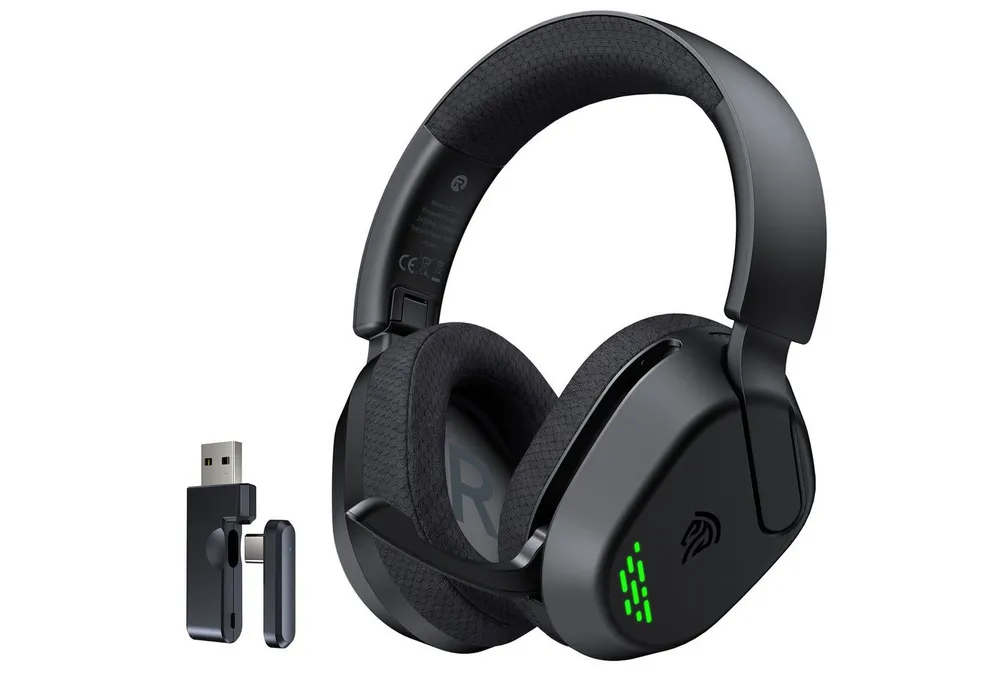 ANYSUN 2,4G Kabelloses Gaming Headset,Bluetooth Gaming-Kopfhörer Gaming-Headset (Faltbar Bluetooth Kopfhörer,Headset kabellos für PC,PS5,PS4,Switch)