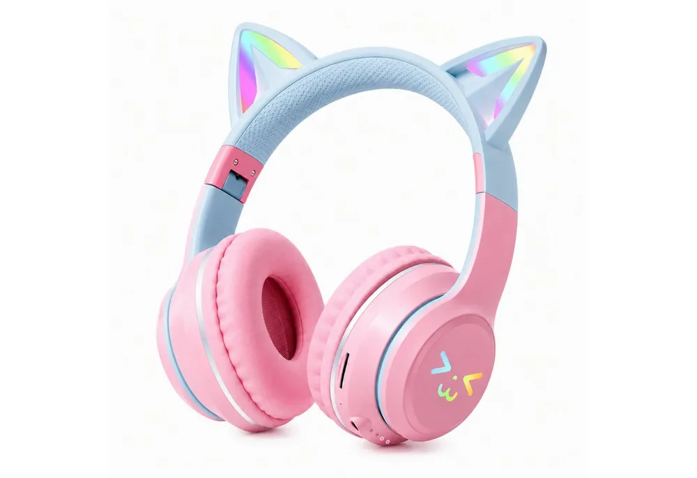 ANYSUN Bluetooth Kopfhörer,RGB-LED-Leuchten,Bluetooth 5.1,HiFi Sound, Over-Ear-Kopfhörer (Bluetooth, 60dB Rauschunterdrückung,Einstellbar,Kopfhörer Bluetooth für Reise)