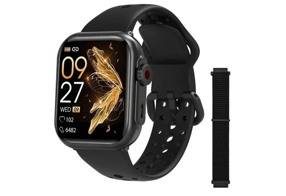 ANYSUN Smartwatch Damen Herren mit 1000mAh Akku, Smartwatch (4.65 cm/1,83 Zoll) Fitness Tracker Uhr für Damen Herren 30 Tage Ultralange Standby, 24H Telefonfunktion/Herzfrequenz/SpO2/Schlaf,100+Sportmodi Android iOS