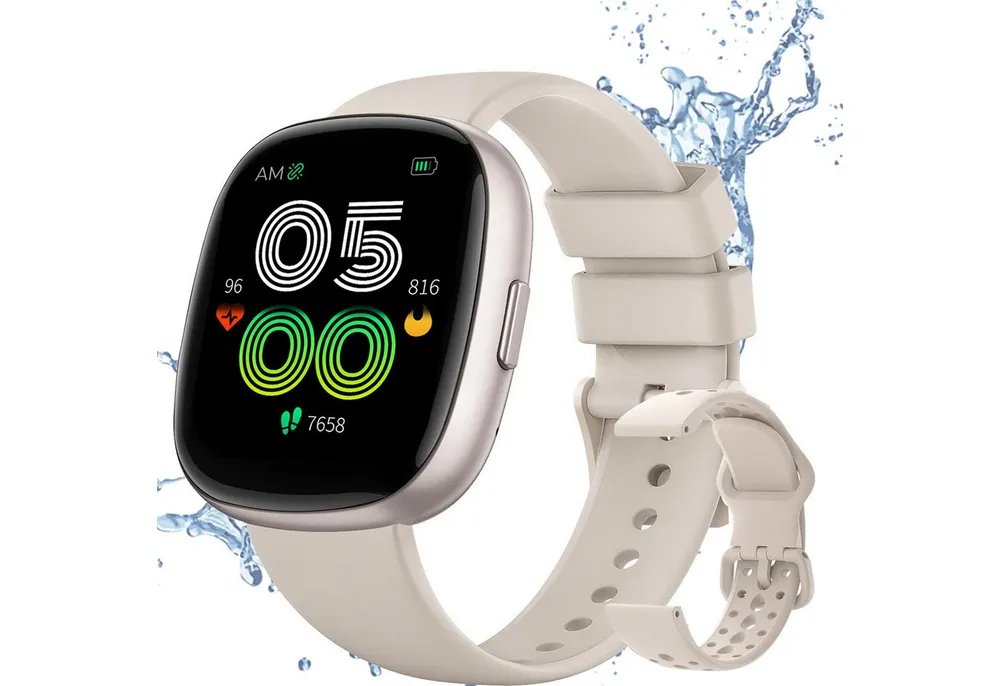 ANYSUN Smartwatch Herren Damen mit Telefonfunktio Sport Smartwatch (1,83 Zoll) mit Pulsmesser SpO2 Schlafmonitor 120+ Sportmodi Schrittzähler, Fitnessuhr 5ATM Wasserdicht&i Smartwatch für Android iOS