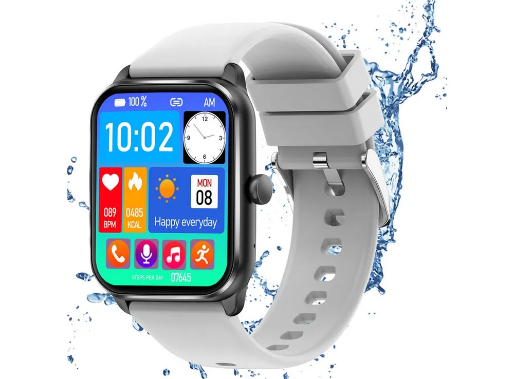 ANYSUN Smartwatch Herren Damen, mit Telefonfunktion Smartwatch (1,85 Zoll, TFT-Volltouch) 110+ Sportmodi Sportuhr mit Schrittzähler/Herzfrequenzmonitor, /Schlafmonitor, IP68 Wasserdicht Fitnessuhr für iOS Android