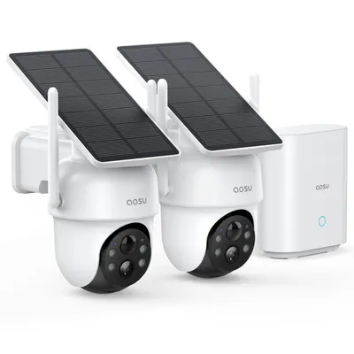 AOSU Smart Security SolarCam D1 Classic, Weiß, 2er-Pack