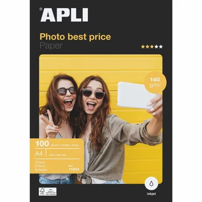 Fotopapier Apli 11804 Best Price A4 140 g/m² Glänzend 100 Blatt