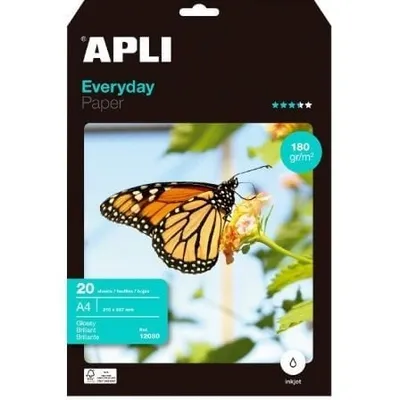 Apli Everyday Fotopapier 12080, A4, 180 g, 20 Blatt, glänzend weiß, FSC