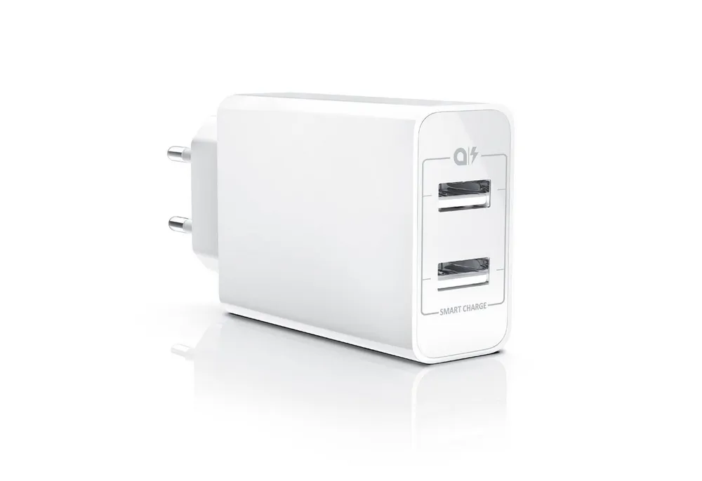 Aplic 2 Port Nezteil mit Smart Charge + Solid Charge, Leistungsstarke 24W USB-Ladegerät (4800 mA, Ladeadapter kompatibel mit Apple iPhone iPad Samsung Xiaomi Huawei)