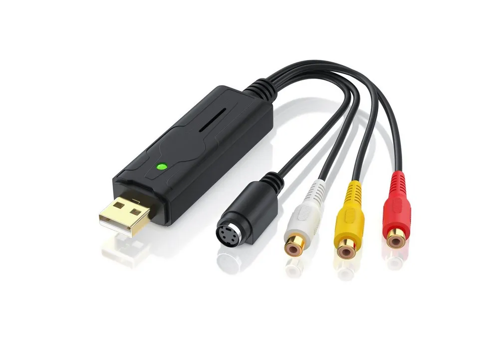 Aplic Audio- & Video-Adapter USB Typ A zu S-Video, Component-Video, Cinch, 15 cm, USB Audio Video Grabber - VHS - Videoadapter zur Bearbeitung