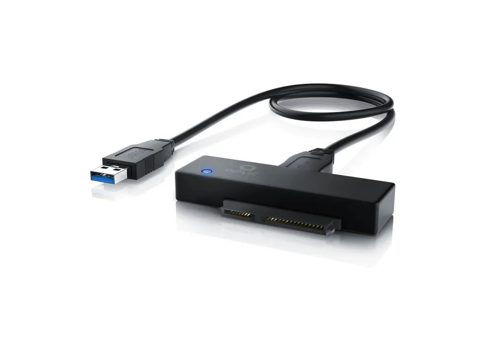 Aplic SATA 1/2/3 Festplatten Konverter Kabel mit Netzteil, USB 3.0 Computer-Adapter SATA zu USB 3.0 Typ A, für SSD SATA I II III 2,5 Zoll 6,35cm HDD 3,5 Zoll 8,89cm Laufwerke