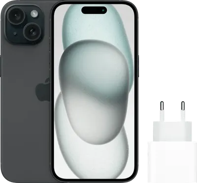 Apple iPhone 15 256GB Schwarz + Apple Schnellladegerät