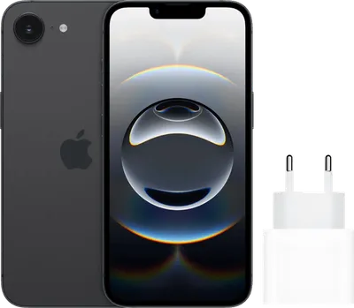 Apple iPhone 16e 128GB Schwarz + Apple Schnellladegerät