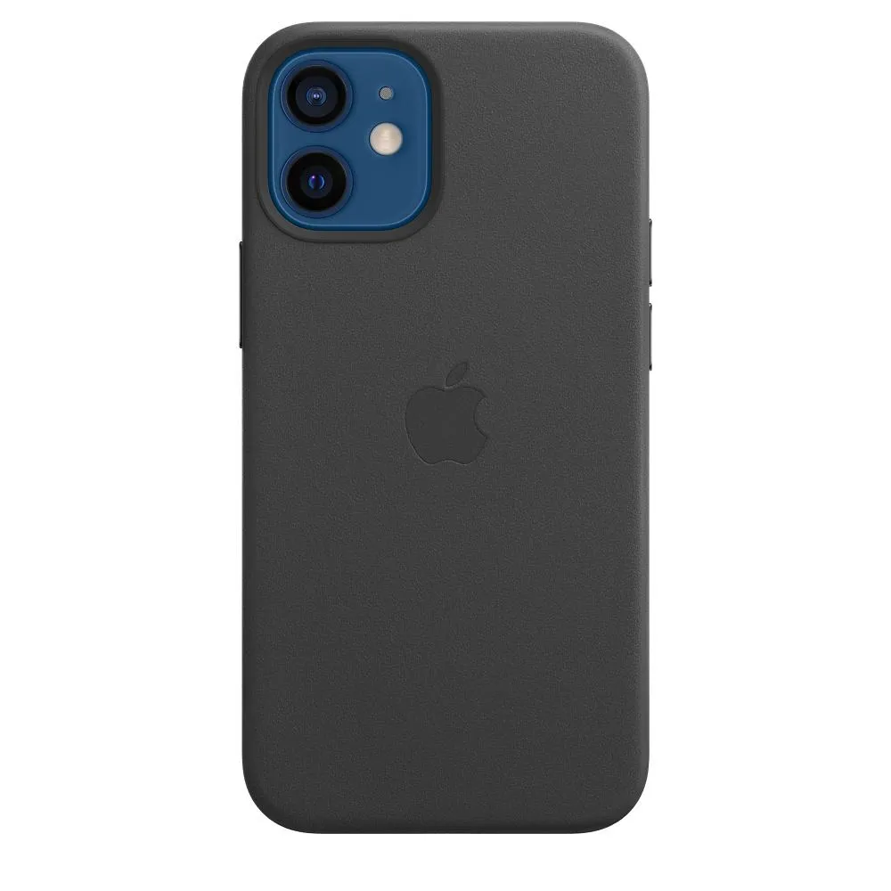 iPhone 12 mini Leder Case mit MagSafe – Schwarz Handyhülle
