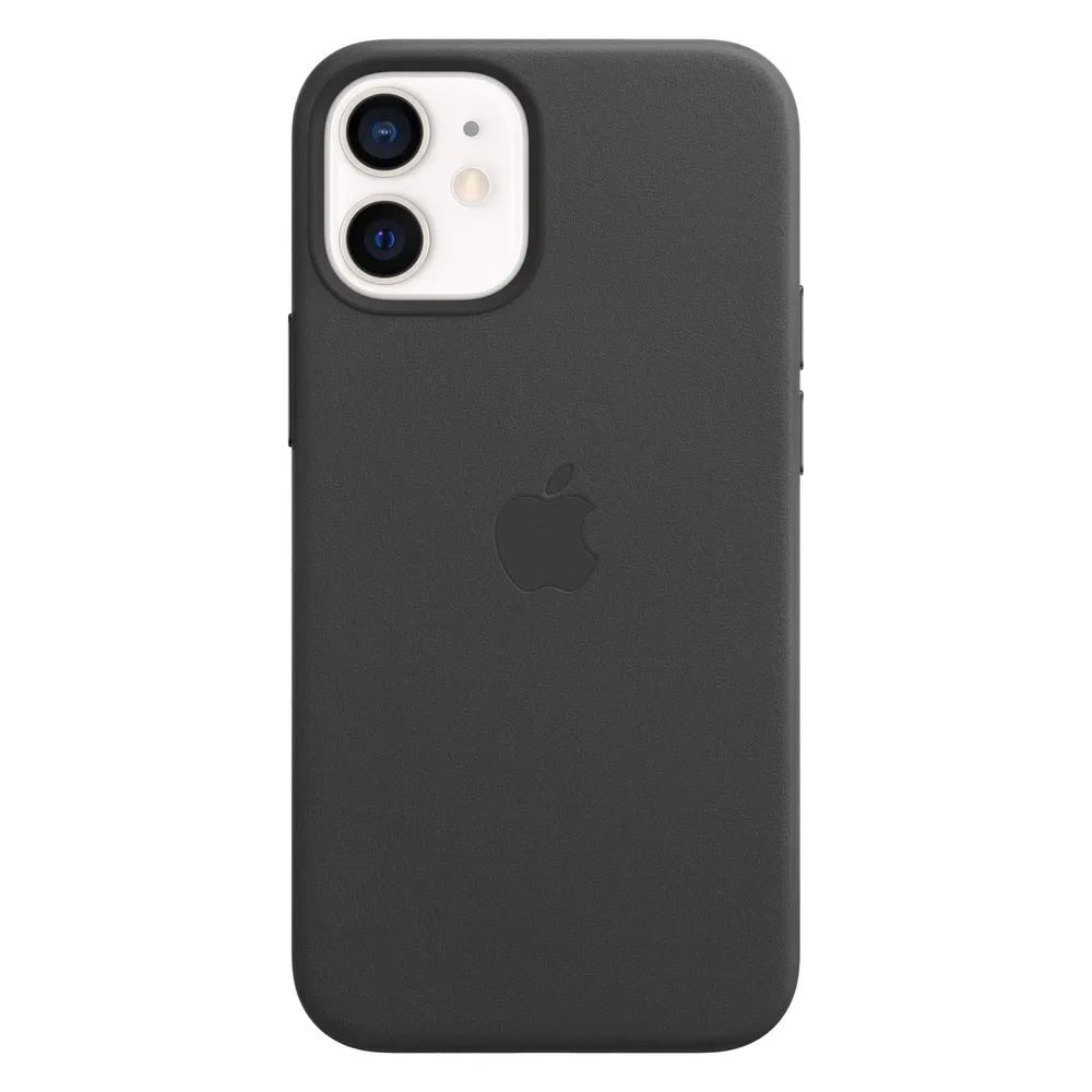 iPhone 12 mini Leder Case mit MagSafe – Schwarz Handyhülle
