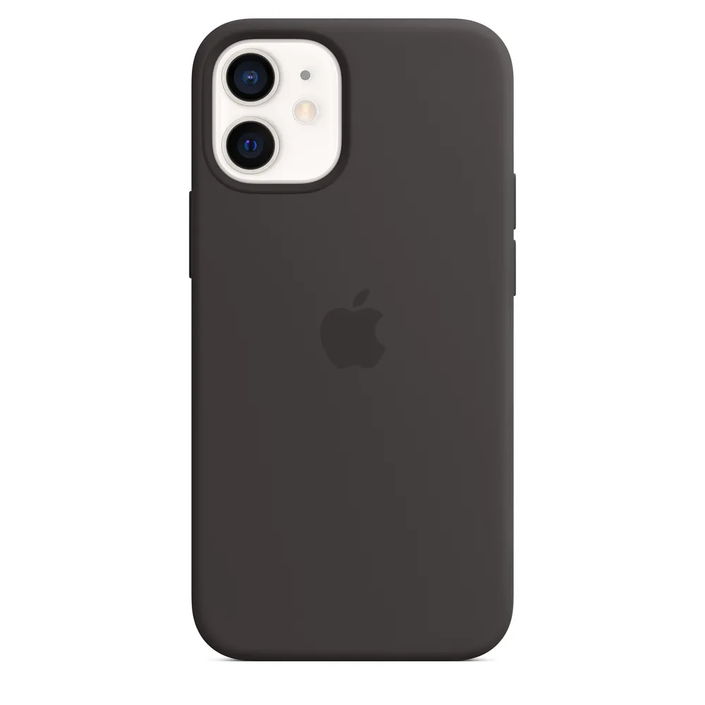 iPhone 12 mini Silikon Case mit MagSafe - Schwarz Handyhülle