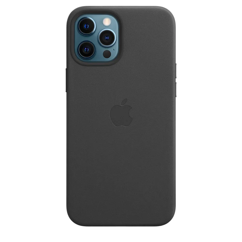 iPhone 12 Pro Max Leder Case mit MagSafe - Schwarz Handyhülle