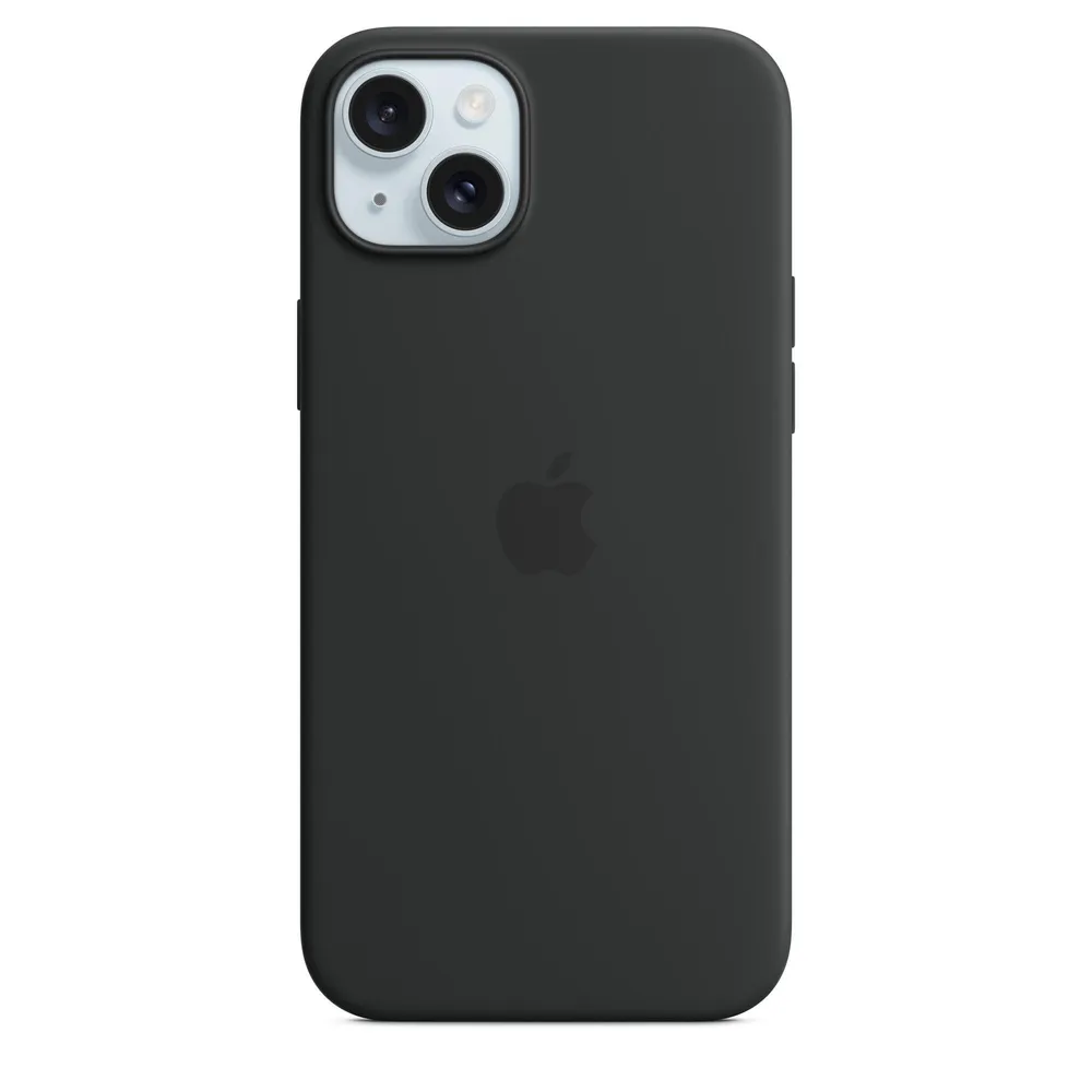 iPhone 15 Plus Silikon Case mit MagSafe - Schwarz Handyhülle