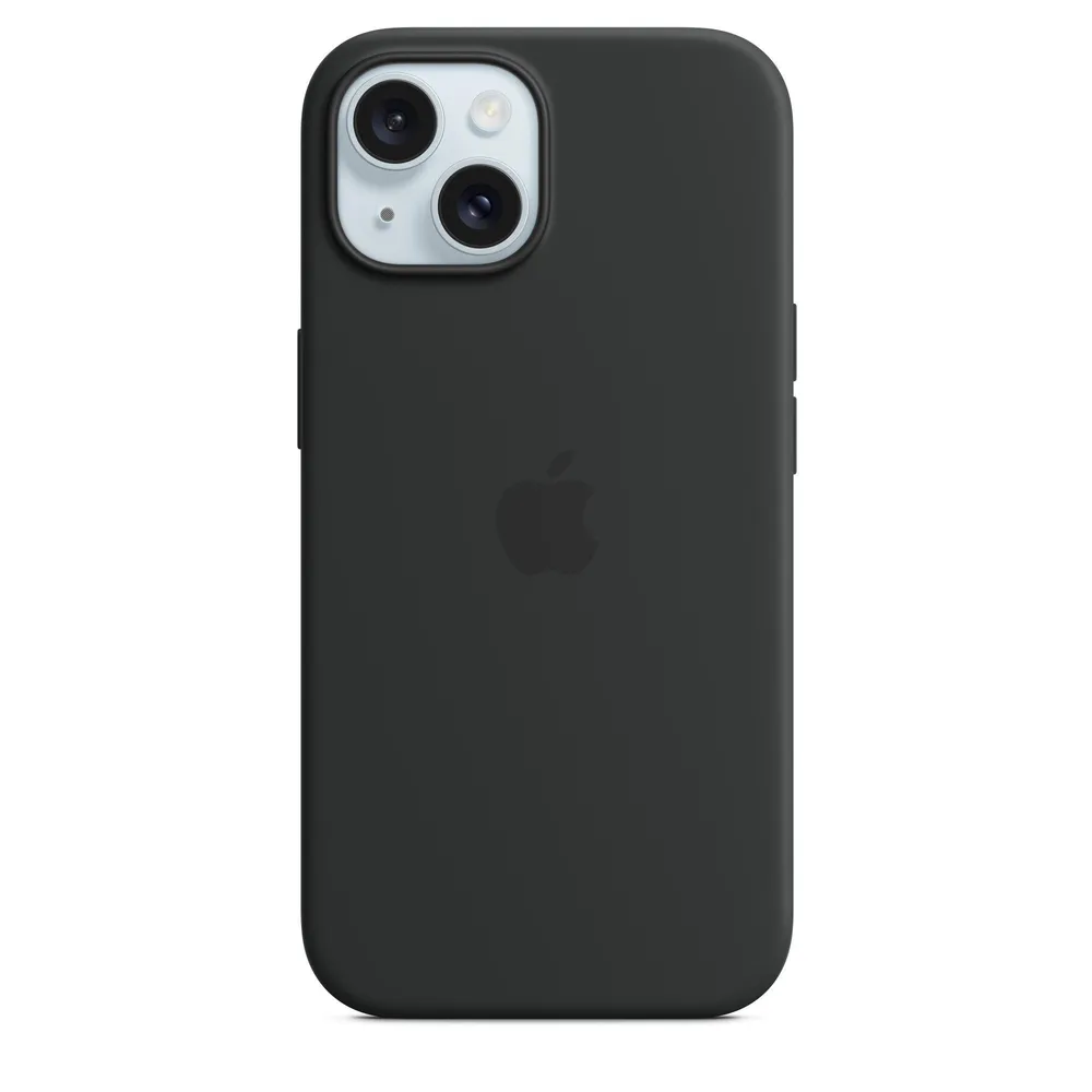 iPhone 15 Silikon Case mit MagSafe - Schwarz Handyhülle