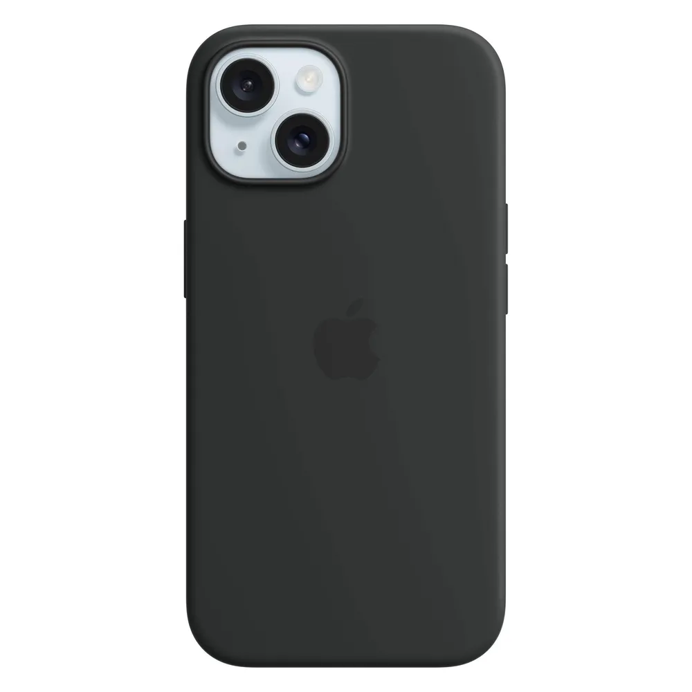 iPhone 15 Silikon Case mit MagSafe - Schwarz Handyhülle