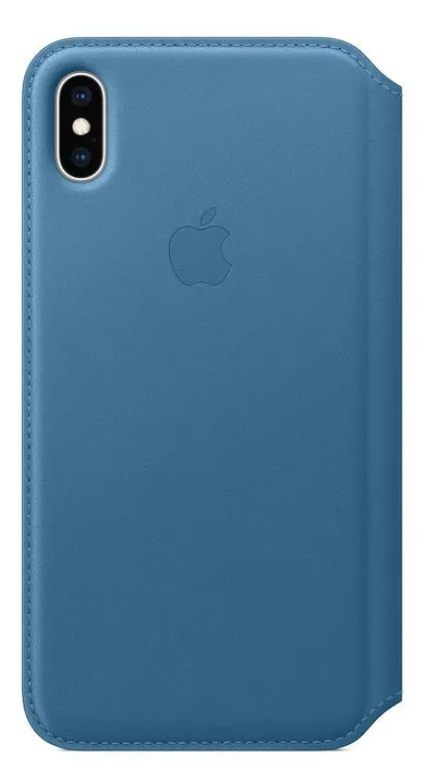 iPhone Xs Max Leder Folio – Cape Cod Blau Handyhülle