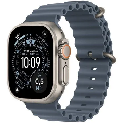Apple Watch Ultra 3 GPS + Cellular 49mm OLED Titan Natur Blau 5G NFC SpO2 IP6X 10ATM Pulsmesser