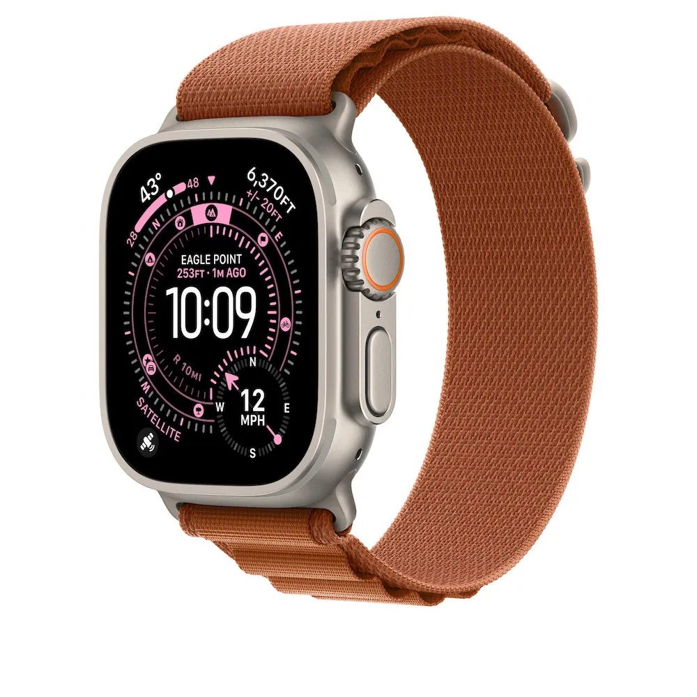Apple Alpine Loop Armband, Terracotta, Gehäusefarbe Natur, Medium