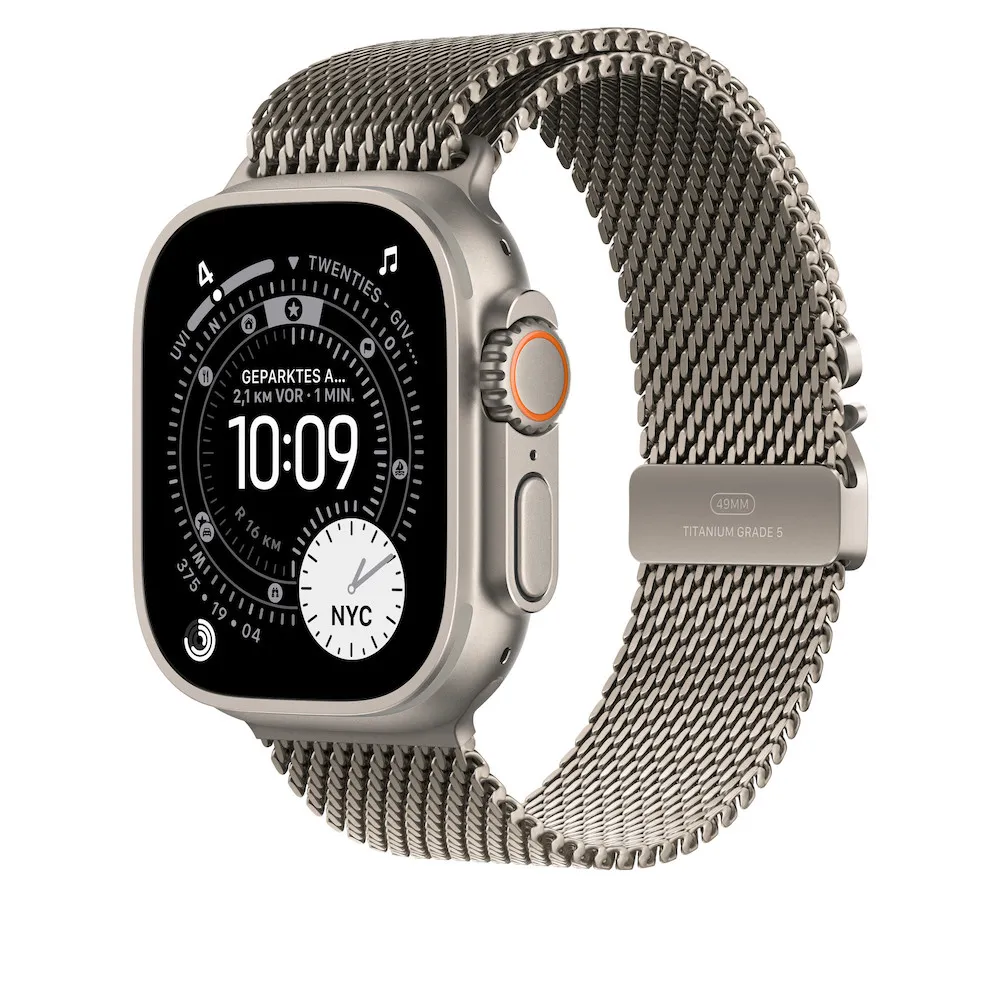 Apple Titan Milanaise Armband, Natur, 49mm, Large