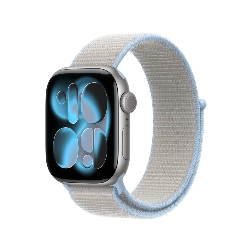 Apple Sport Loop Armband, Grau/Blau, 46mm, One Size