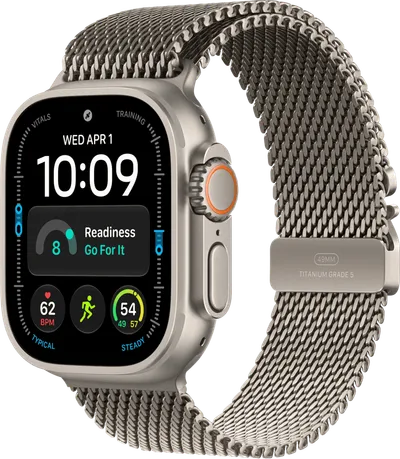 Apple Watch Ultra 4 Cellular 49 mm Natur Milanaise Armband M