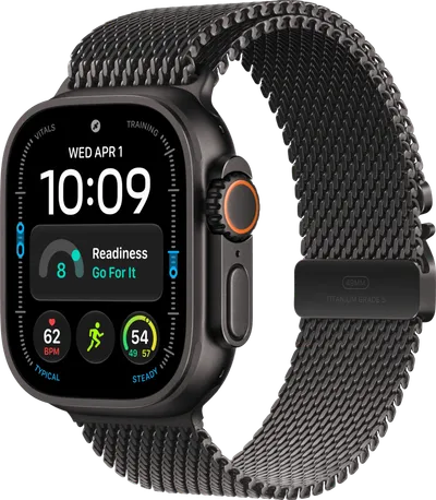 Apple Watch Ultra 4 Cellular 49 mm Schwarz Milanaise Armband L