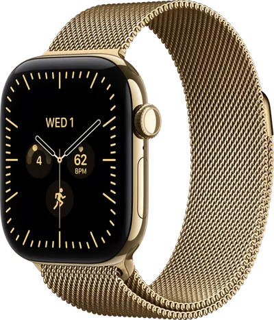 Apple Watch Series 12 Cellular 42 mm Titan Gold Milanaise Armband