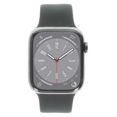 Apple Watch Series 8 GPS + Cellular 45mm Edelstahl graphit Sportarmband Mitternacht