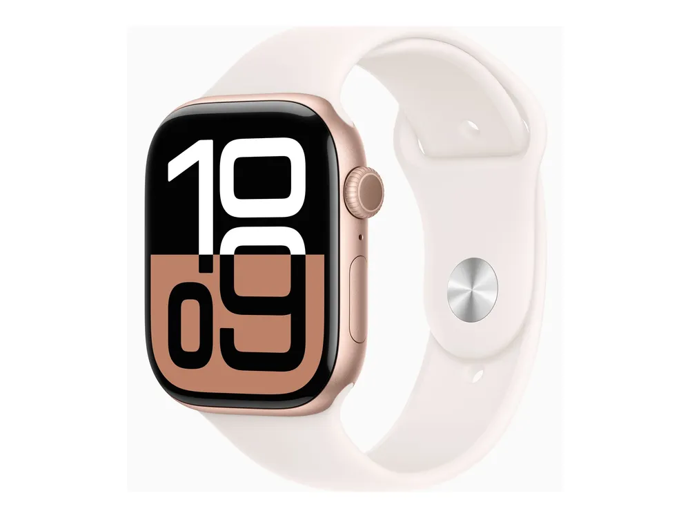 Apple Watch Series 10 (GPS) 42mm Aluminium rosegold mit Sportarmband M/L blassrosa | mwwj3qf/a |