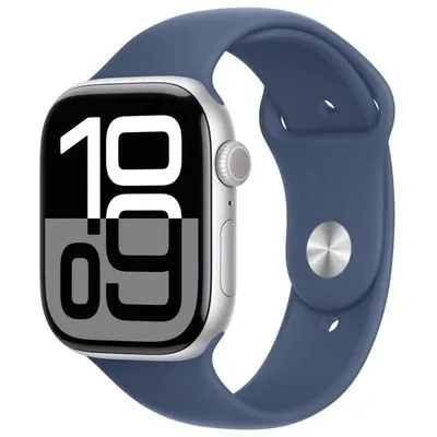 Apple Watch Series 10 GPS + Cellular 46mm OLED Silber Blau S/M IP6X 50m Pulsmesser Schlafmonitor SOS