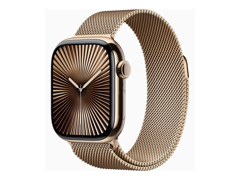 Apple Watch Series 10 (GPS + Cellular) 42mm Titan gold mit Milanaise-Armband gold | mx083qf/a |