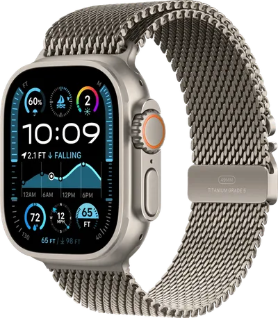 Apple Watch Ultra 2 4G 49 mm Silber Milanaise Armband M