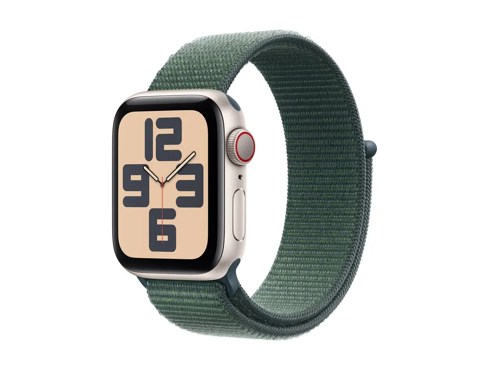 Apple Watch SE (2022) (GPS + Cellular) 40mm Polarstern mit Sport Loop seegrün | mxgh3qf/a |