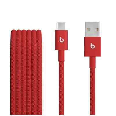 USB-C auf USB-A Kabel Apple Beats 1,5m Geflochten Schnellladen Rot