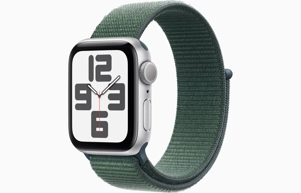 Watch SE GPS, 44 mm Aluminiumgehäuse Polarstern, Sport Loop Seegrün