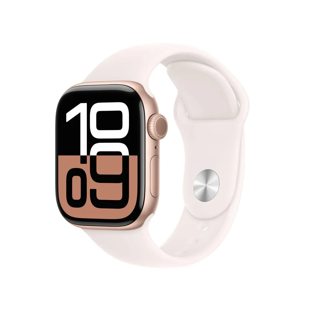 Watch Series 10 GPS + Cellular, 46 mm Aluminiumgehäuse Rosegold, Sportarmband Blassrosa - S/M