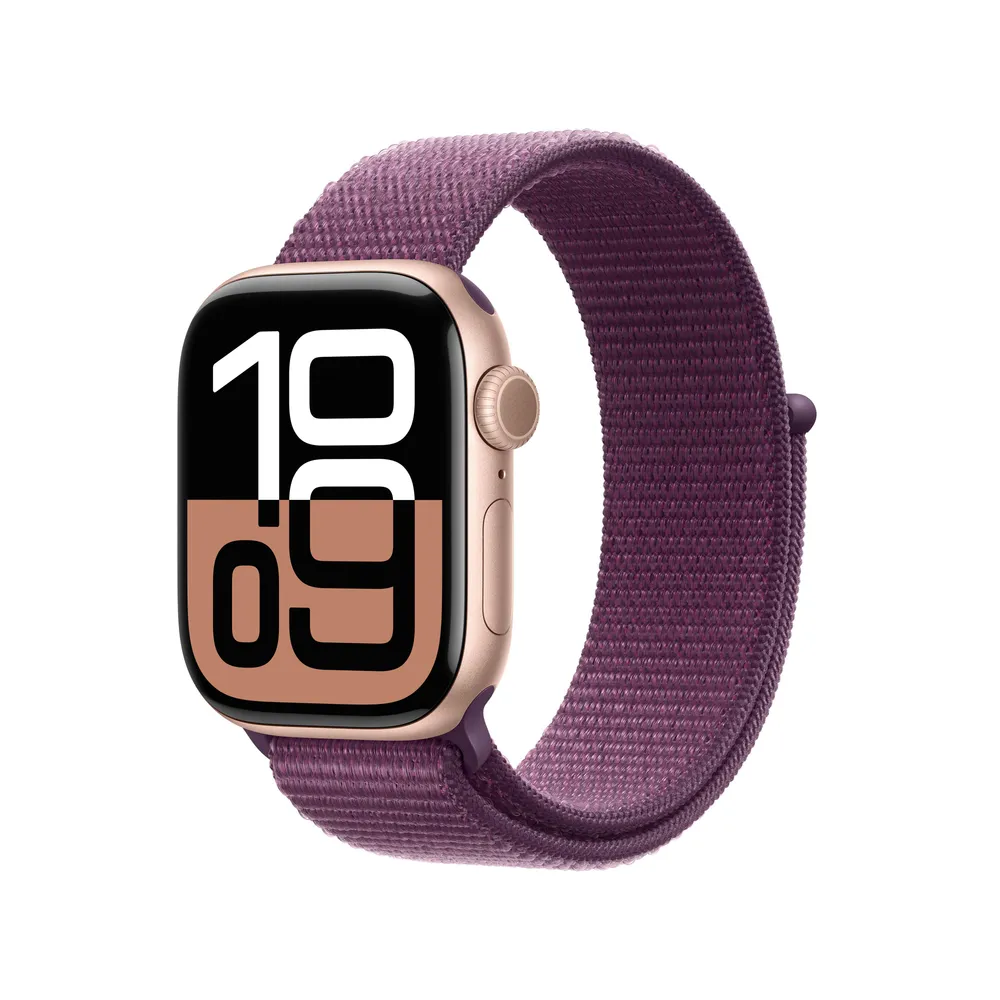 Watch Series 10 GPS + Cellular, 46 mm Aluminiumgehäuse Rosegold, Sport Loop Pflaume
