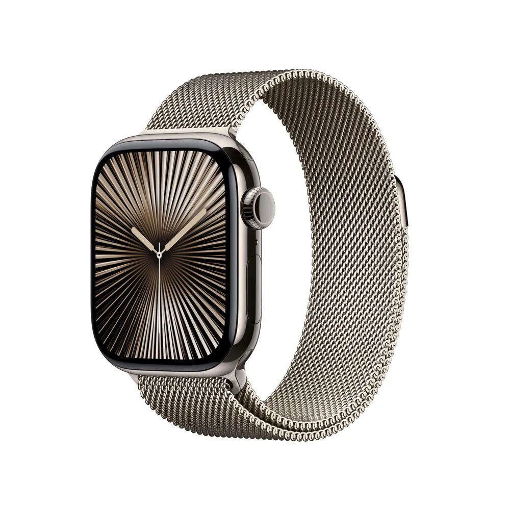 Watch Series 10 GPS + Cellular, 46 mm Titangehäuse Natur, mit Milanese Armband Natur - M/L