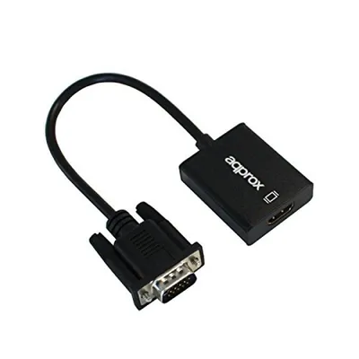 Approx APPC25 VGA-auf-HDMI-Adapter mit Audio, Schwarz