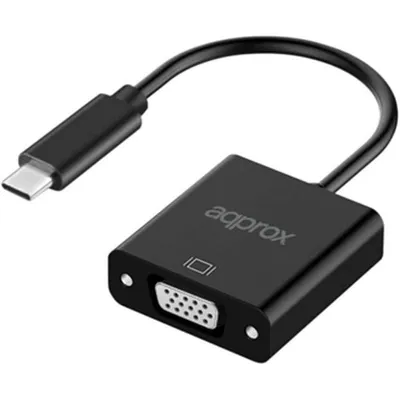 USB-C auf VGA Adapter Approx APPC50 13cm Schwarz