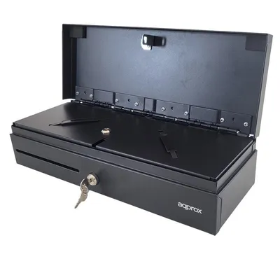 Approx appCASH02FLIPTOP Kompakte manuelle und automatische Kassenschublade RJ-11/RJ-12, Schwarz