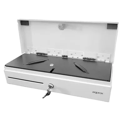 Approx appCASH02FLIPTOPWH Kompakte manuelle und automatische Kassenschublade RJ-11/RJ-12, weiß