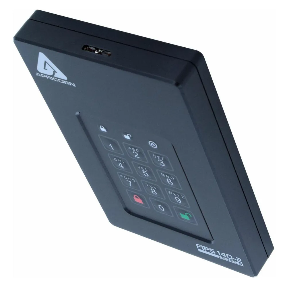 Disco Duro Apricorn Aegis Fortress L3 2TB HDD 5400rpm USB 3.2 PIN-Sicherheit