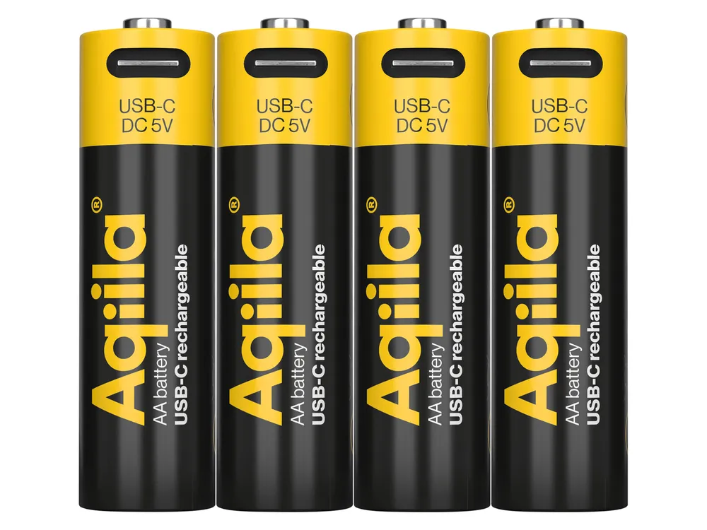 AQIILA Li-lon-Akku, AA, USB-C, 1,5 V, 4er Pack