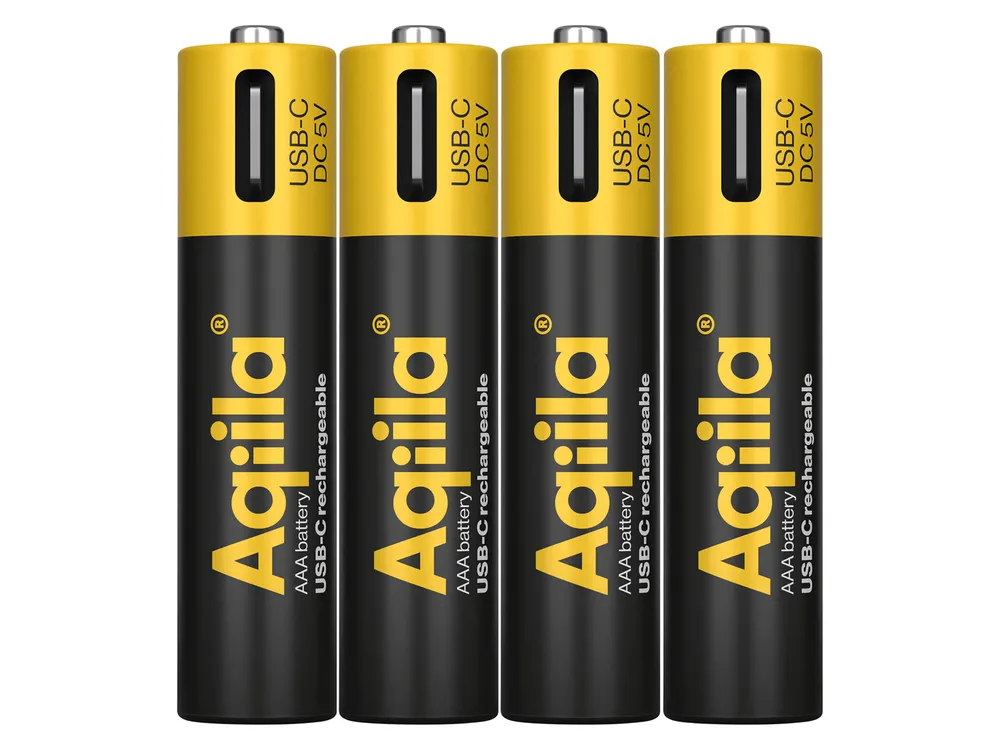 AQIILA Li-lon-Akku, AAA, USB-C, 1,5 V, 4er Pack