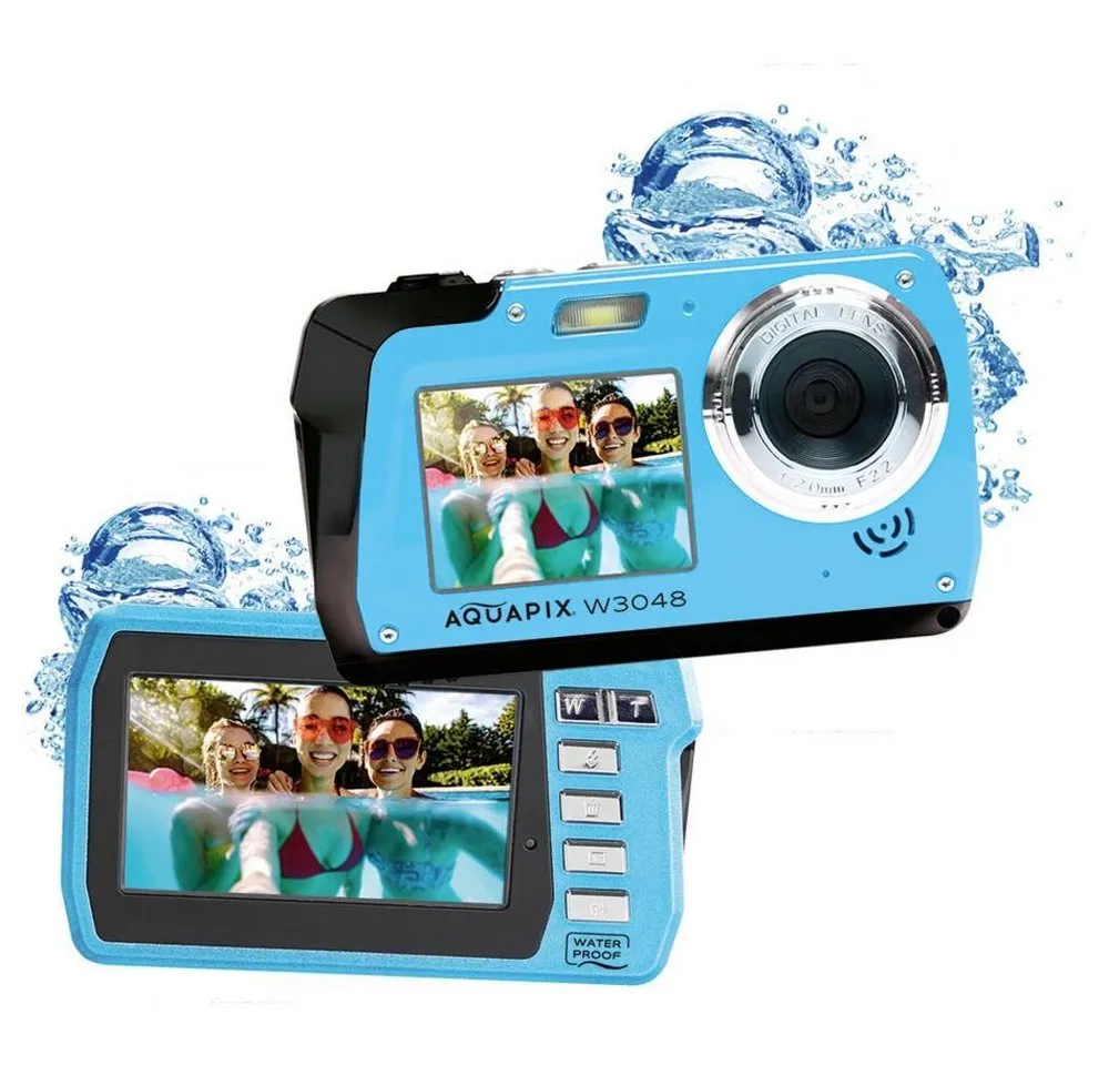 Aquapix W3048-I "Edge" Iceblue Unterwasserkamera 10075 Kompaktkamera (Unterwasserkamera, Frontdisplay)