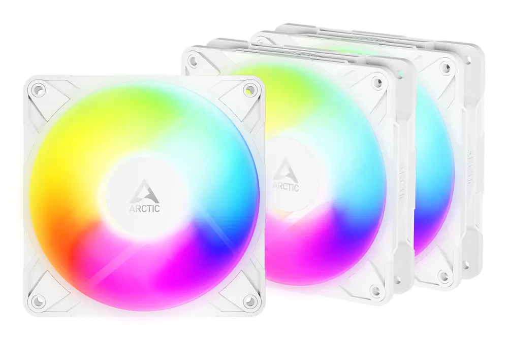 Ventilador suplementario Arctic Freezer P12 Pro Reverse A-RGB White 120mm 3000RPM Pack 3x PWM LED