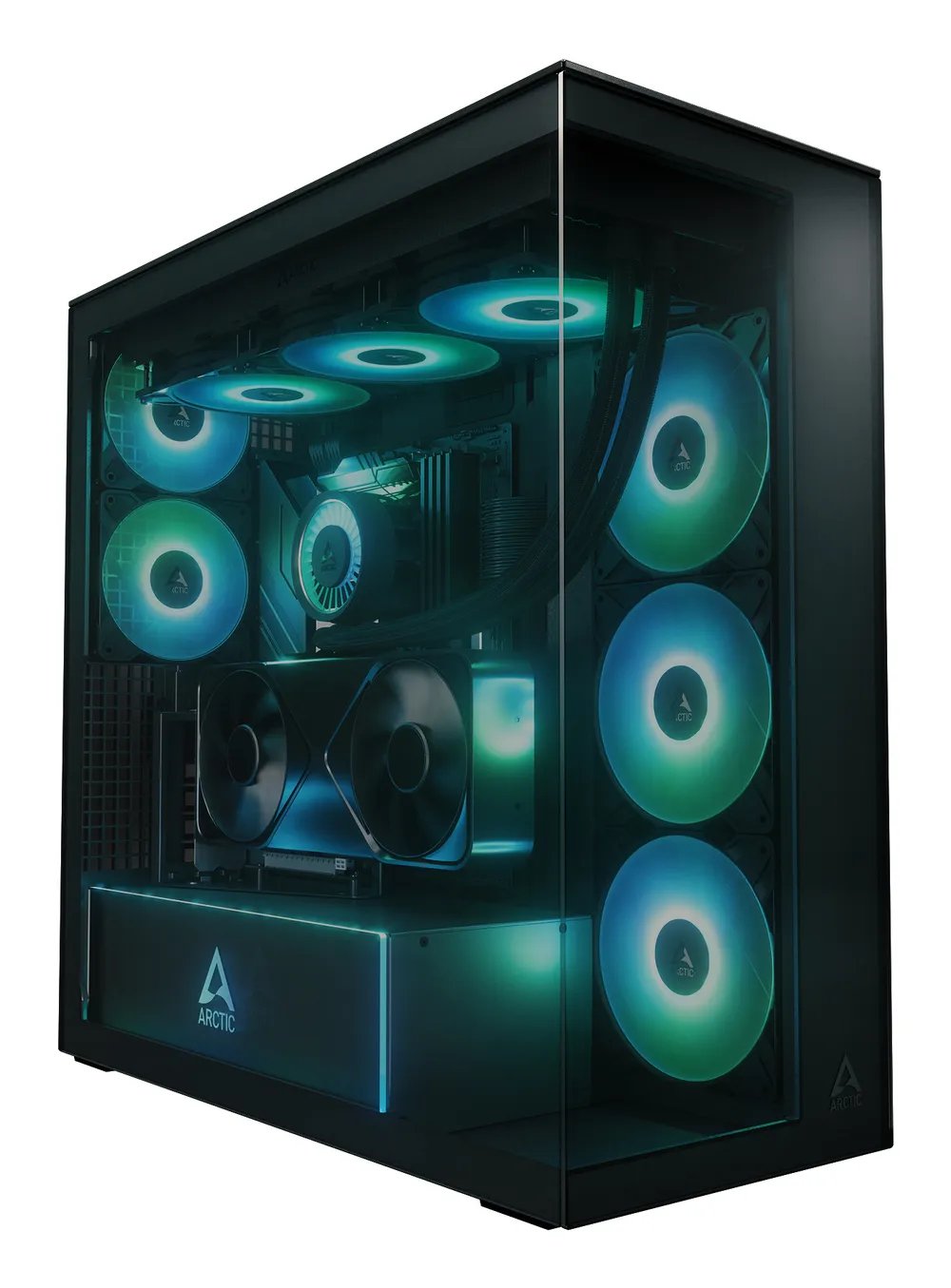 Tower Arctic Xtender VG ARGB Gehärtetes Glas Schwarz EATX Gaming