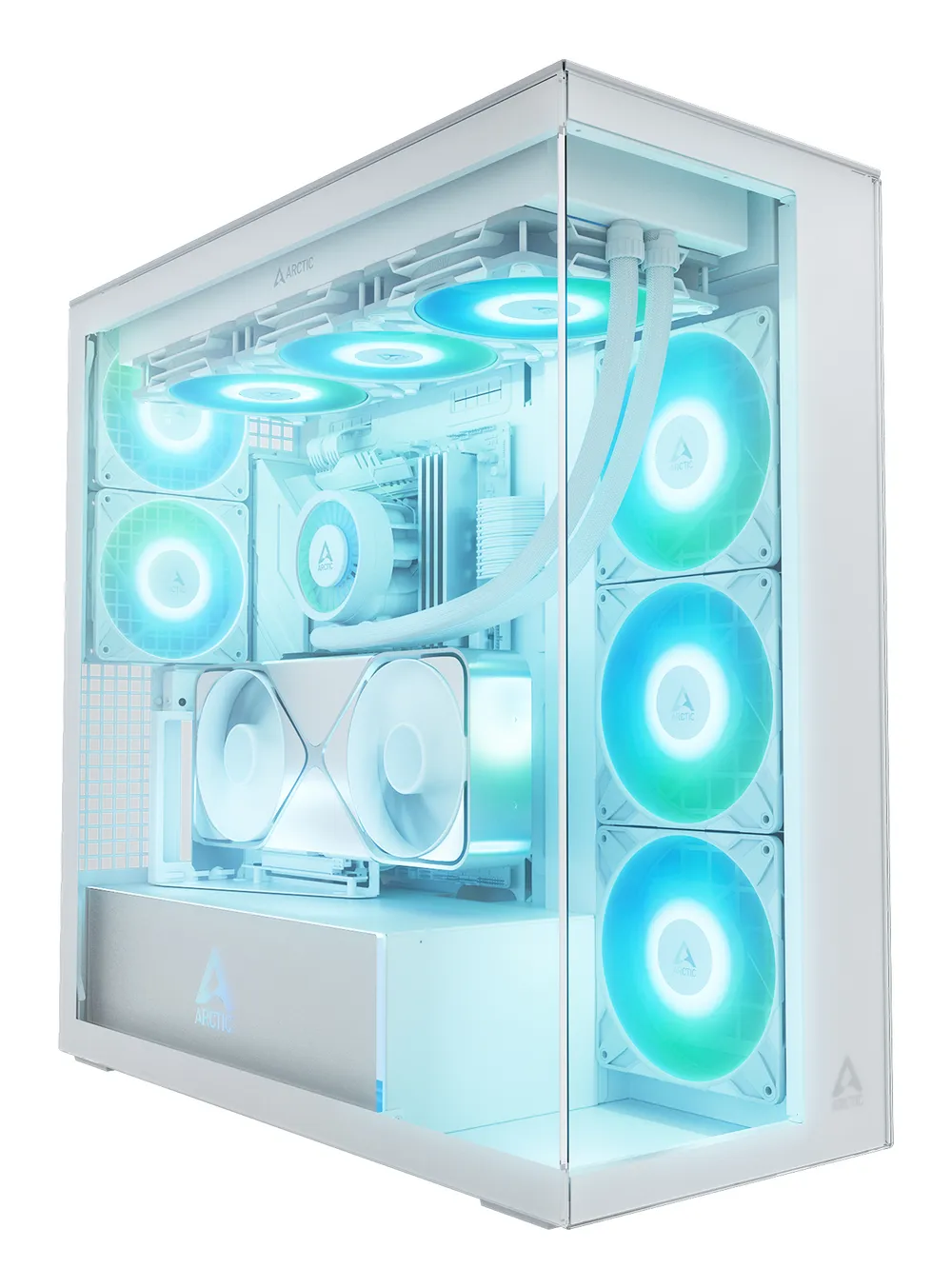 Tower Arctic Xtender VG ARGB Gehärtetes Glas Weiß E-ATX Gaming